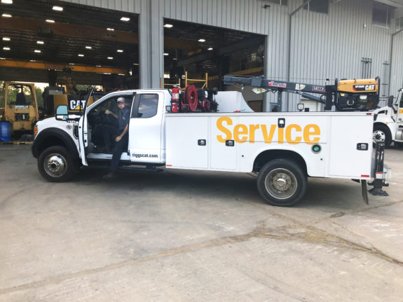 Tech in service truck